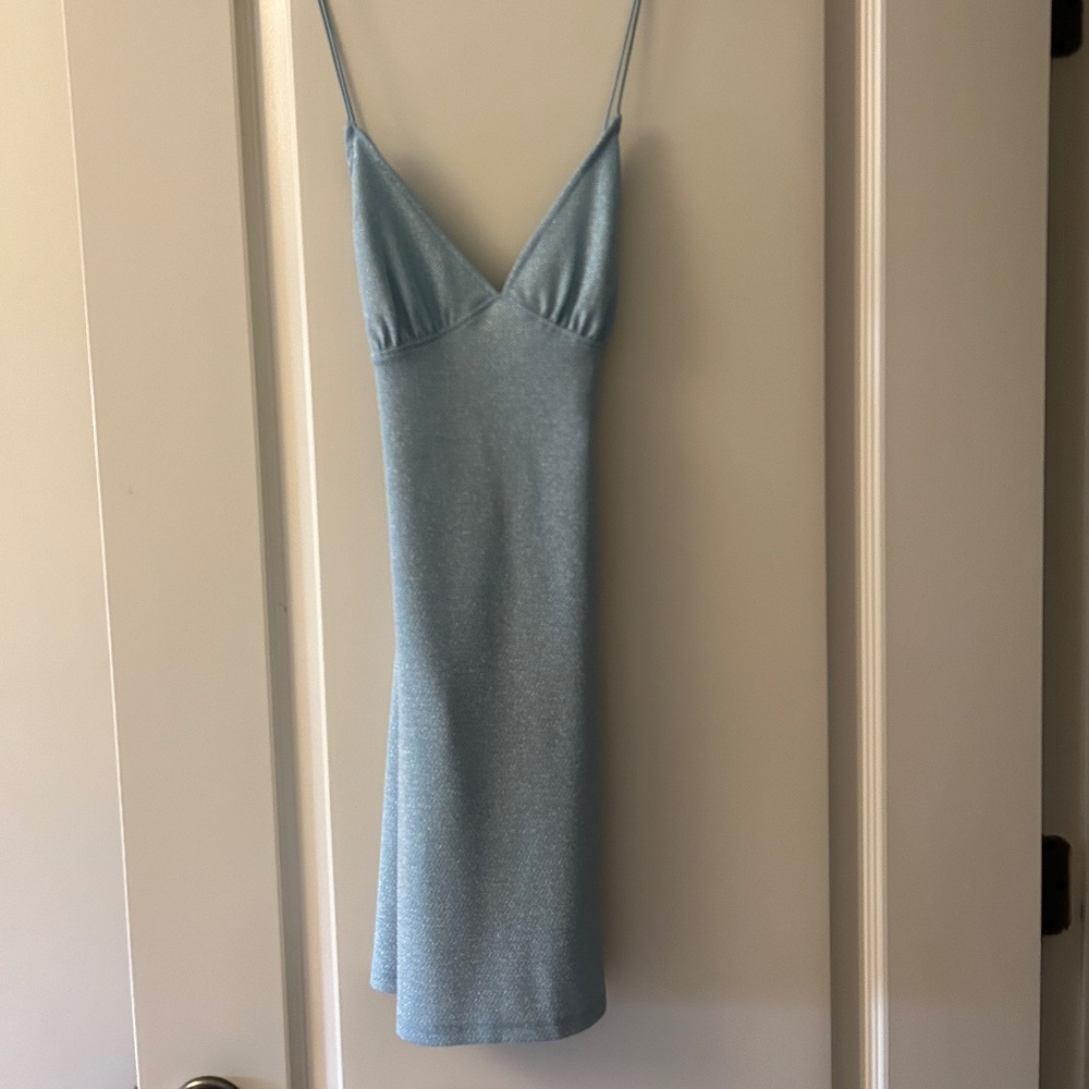 Bodycon Blue Sparkle Mini Dress Size Small